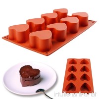 IC ICLOVER 8 - Cavity [Food Grade Silicone] Heart Shape Non-stick Mold for Soap Crayon Candle Bread Chocolate Pudding Jelly Candy - B00D070OGA